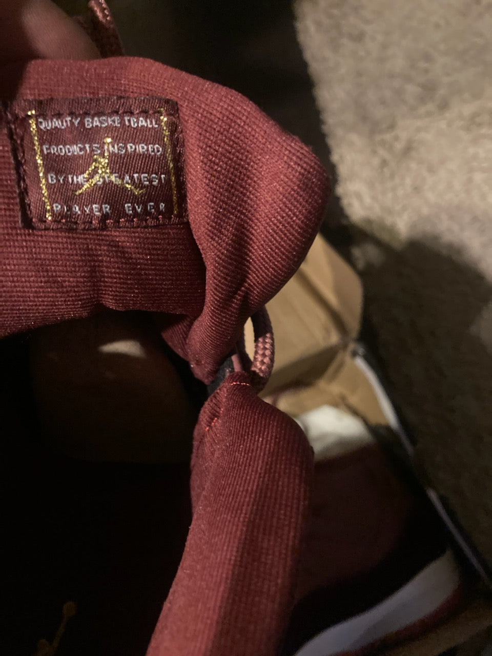 Maroon red velvet Jordan 11s